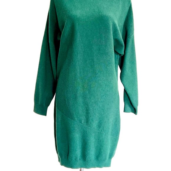 NWT Apricot Knit Sweater Dress in Deep Green with Shoulder Zipper - Picture 11 of 12